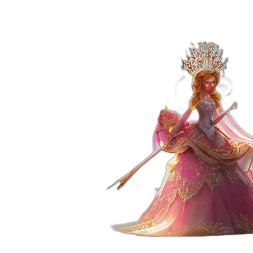 crown, dress, concept art, 3d render transparent PNG cut-out