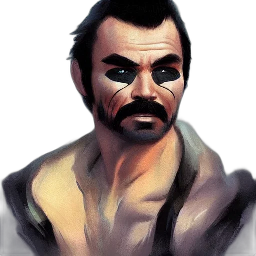 face, comic book art, concept art, fantasy art transparent PNG cut-out