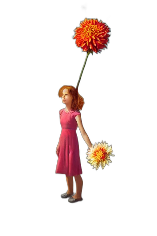flower, staff, dress, umbrella transparent PNG cut-out