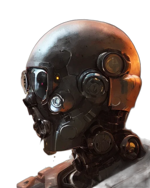 robot, mask, face, cyberpunk transparent PNG cut-out