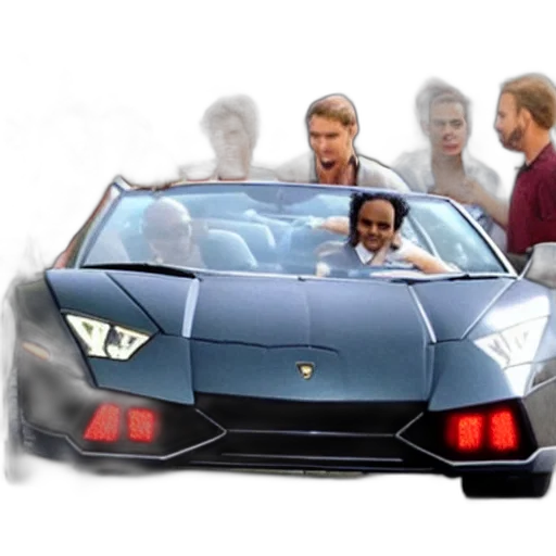 car, concept art, vaporwave, 3d render transparent PNG cut-out