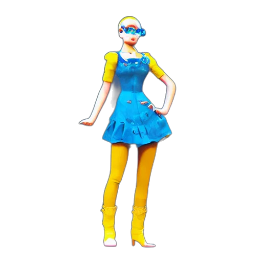 dress, 3d render, concept art, cartoon transparent PNG cut-out