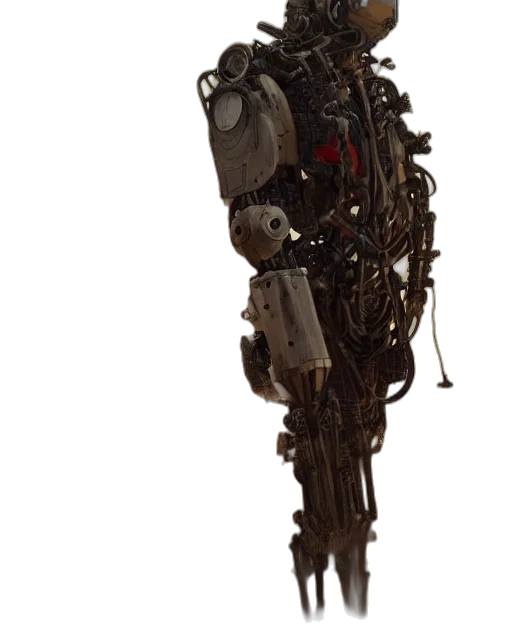robot, staff, weapon, jacket transparent PNG cut-out