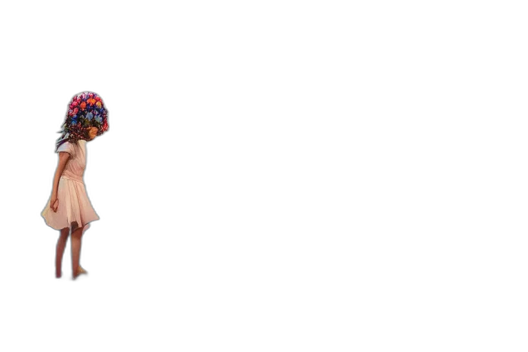 umbrella, hat, dress, staff transparent PNG cut-out