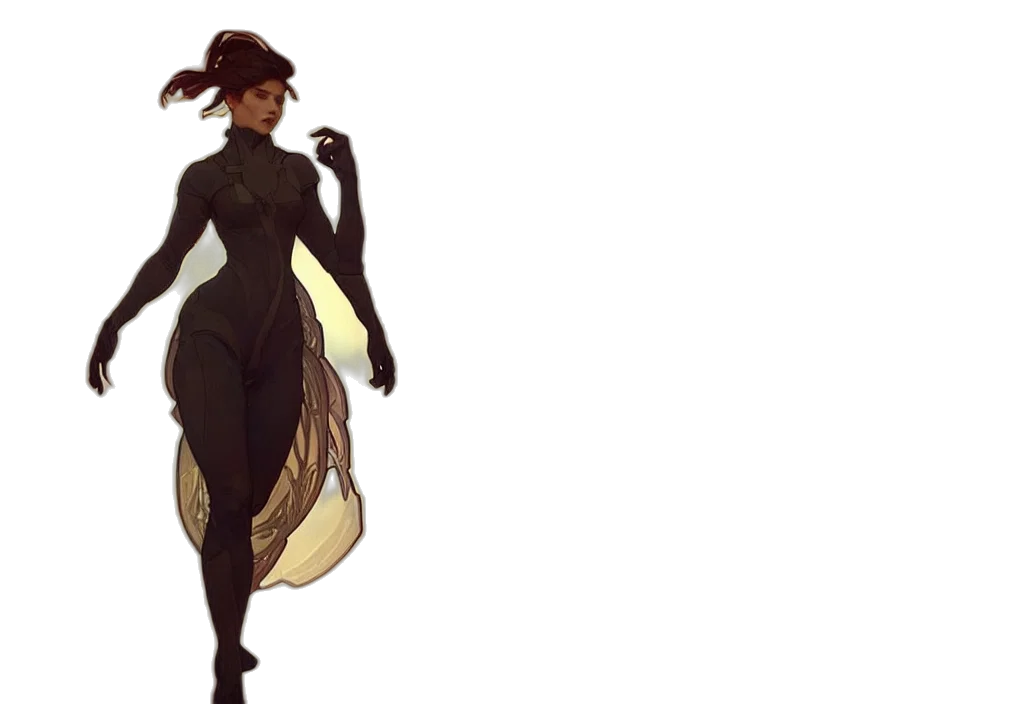 dress, staff, concept art, fantasy art transparent PNG cut-out