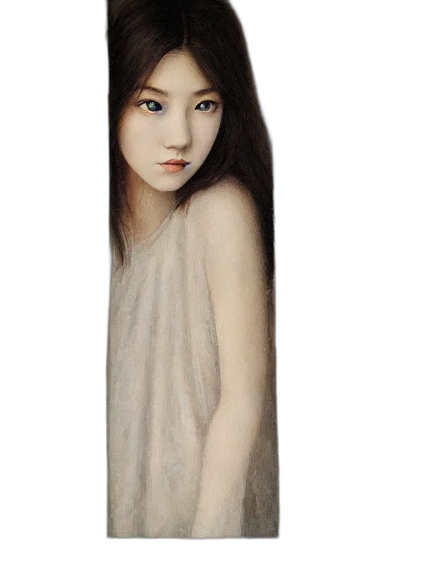 dress, face, hair, oil painting transparent PNG cut-out