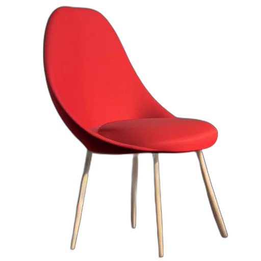 furniture, 3d render, red, chair transparent PNG cut-out