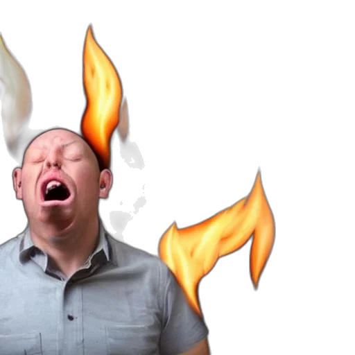 dragon, mask, fire, man transparent PNG cut-out