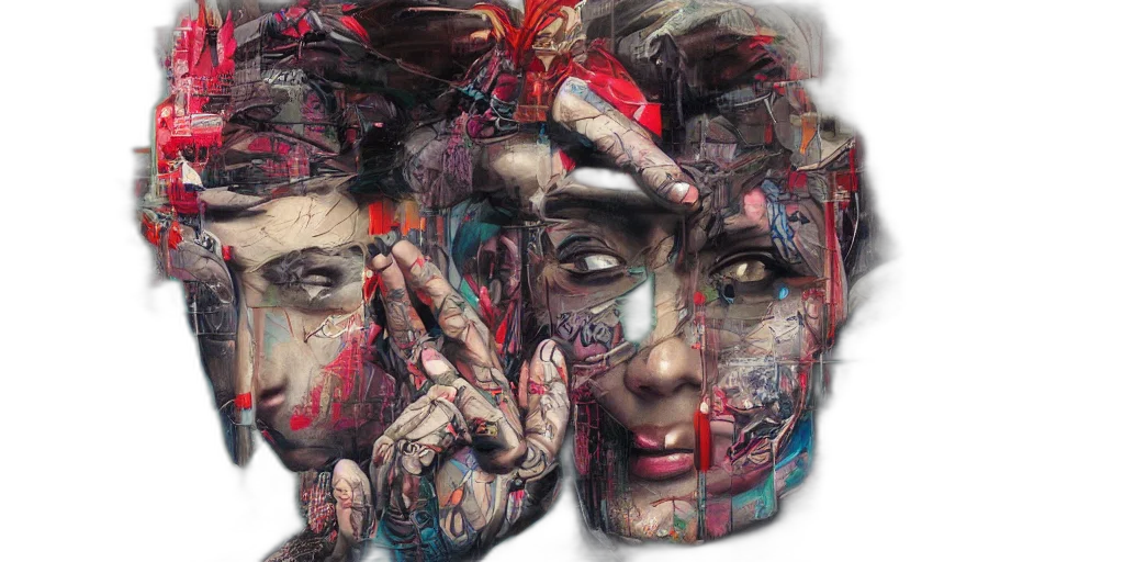 face, mask, photorealistic, cyberpunk transparent PNG cut-out