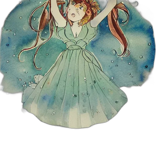 dress, staff, crown, creature transparent PNG cut-out