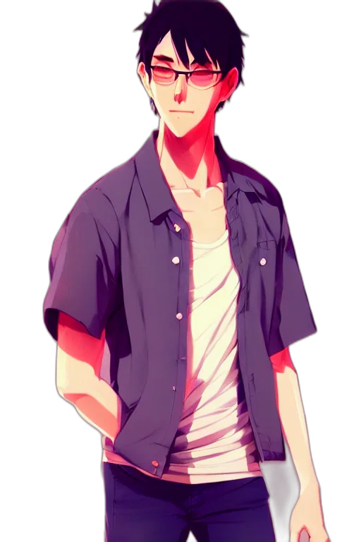 jacket, staff, anime, pixel art transparent PNG cut-out