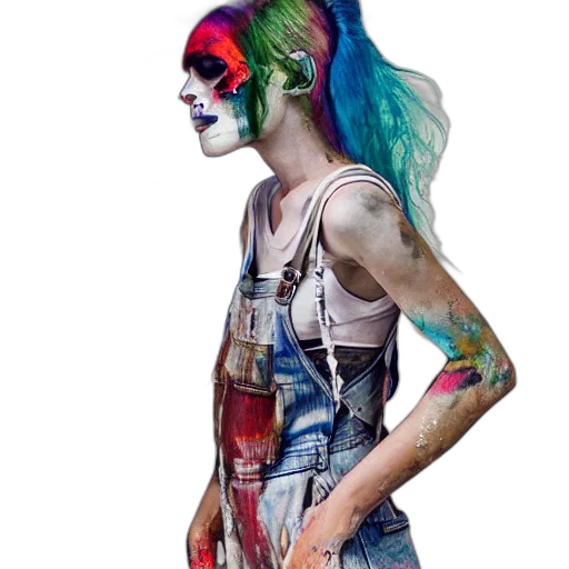 dress, mask, face, cyberpunk transparent PNG cut-out