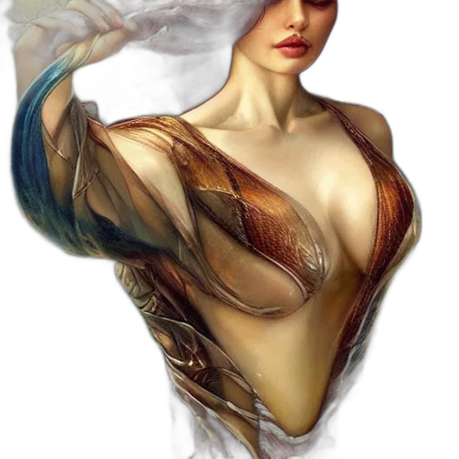 dress, jewelry, hair, mask transparent PNG cut-out
