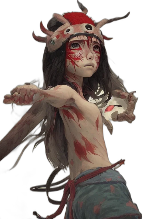 creature, weapon, staff, mask transparent PNG cut-out