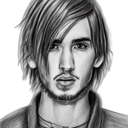 face, hair, photorealistic, pencil sketch transparent PNG cut-out