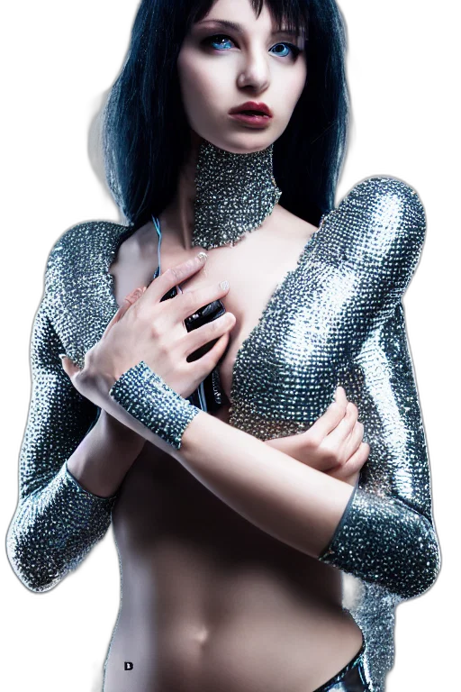 jewelry, robot, dress, cyberpunk transparent PNG cut-out