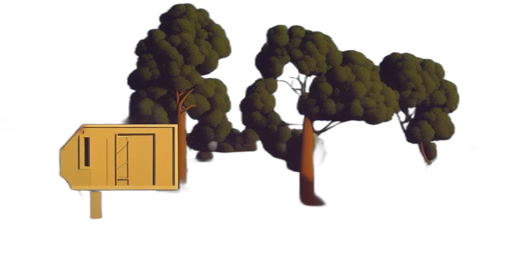 tree, furniture, building, concept art transparent PNG cut-out