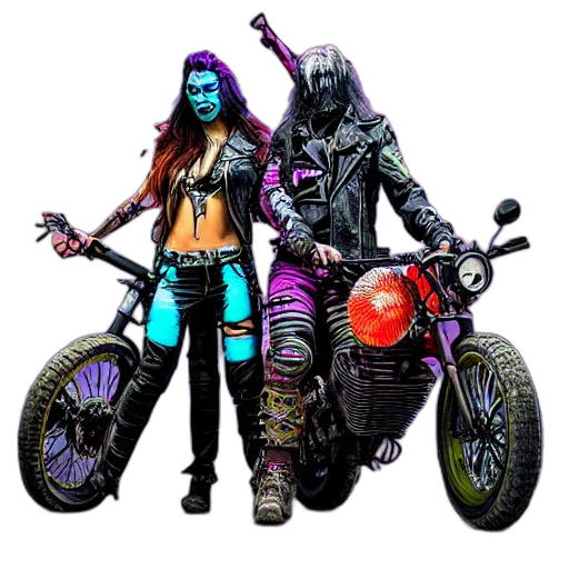 cyberpunk, concept art, comic book art, fantasy art transparent PNG cut-out
