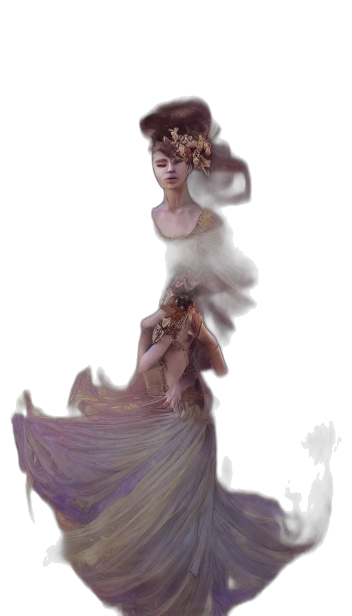 dress, crown, creature, mask transparent PNG cut-out
