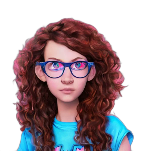 hair, face, cartoon, 3d render transparent PNG cut-out