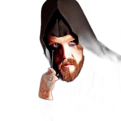 jacket, staff, hat, face transparent PNG cut-out