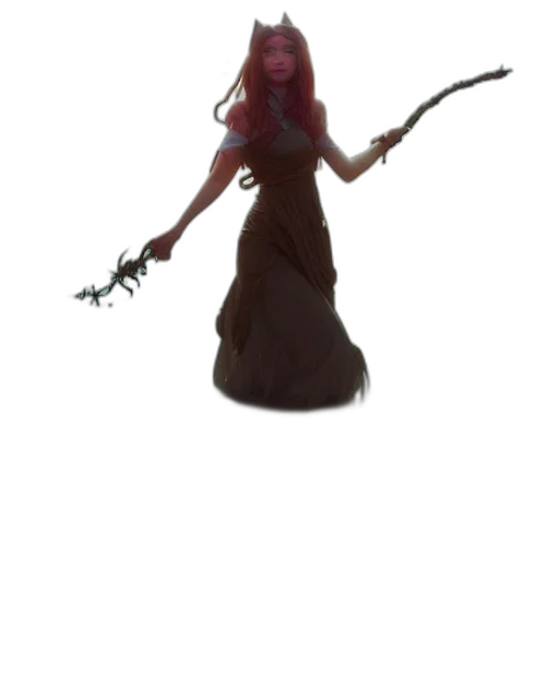 staff, weapon, creature, dress transparent PNG cut-out