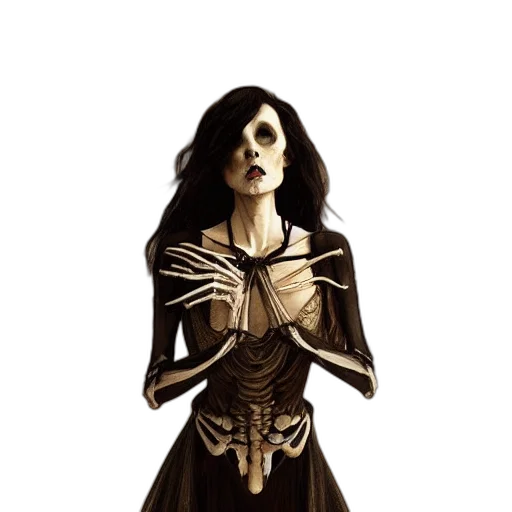 dress, mask, creature, concept art transparent PNG cut-out