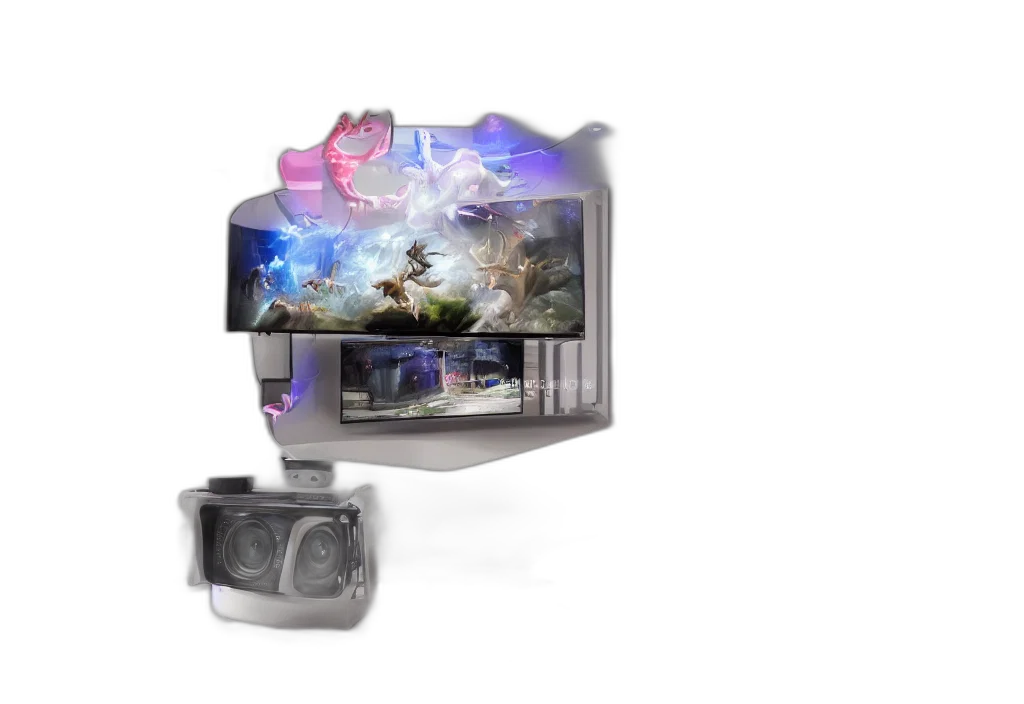 robot, concept art, 3d render, vaporwave transparent PNG cut-out