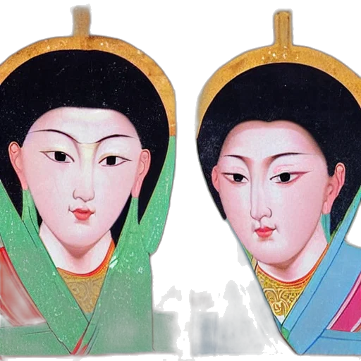jewelry, face, mask, oil painting transparent PNG cut-out