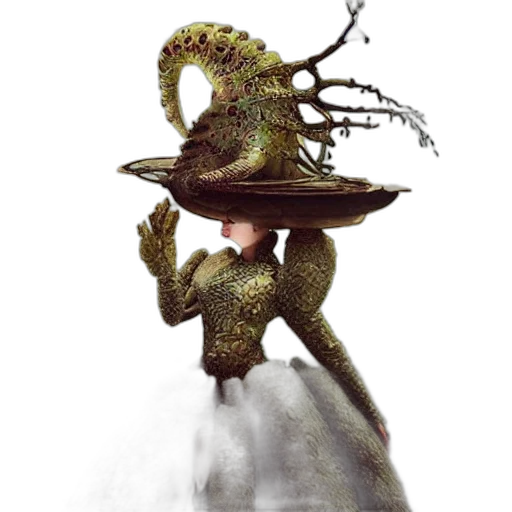 dragon, creature, staff, hat transparent PNG cut-out