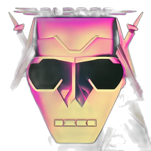 robot, mask, cyberpunk, vaporwave transparent PNG cut-out