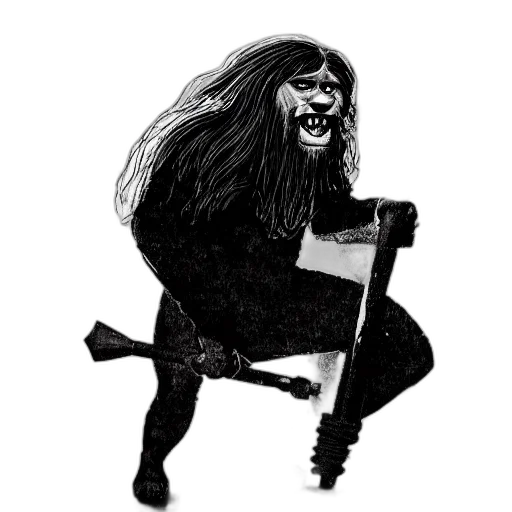 creature, staff, hair, animal transparent PNG cut-out