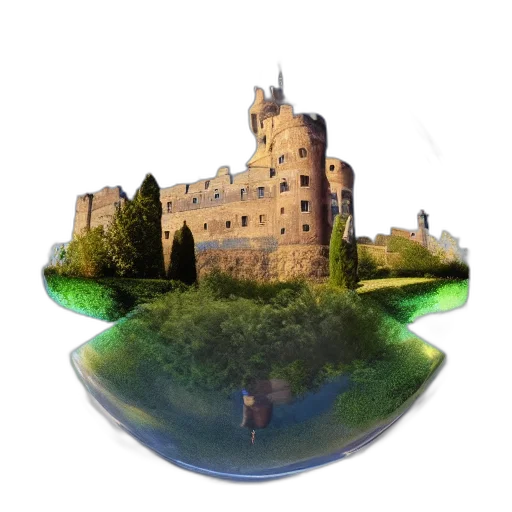 dragon, building, photorealistic, 3d render transparent PNG cut-out