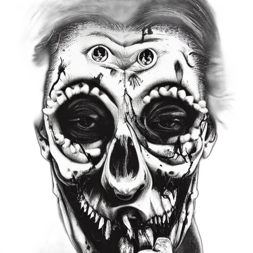 face, mask, creature, comic book art transparent PNG cut-out