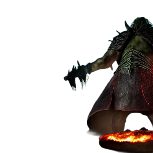 creature, dragon, mask, staff transparent PNG cut-out