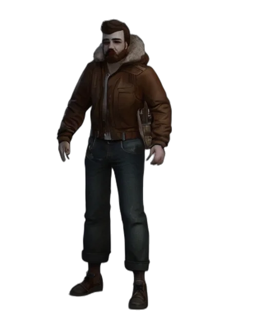 jacket, staff, creature, animal transparent PNG cut-out