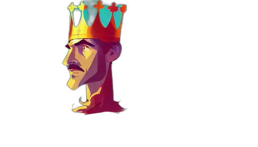 crown, hat, staff, face transparent PNG cut-out