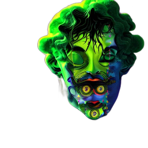 mask, face, creature, 3d render transparent PNG cut-out