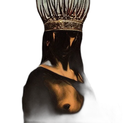 crown, hair, dress, mask transparent PNG cut-out