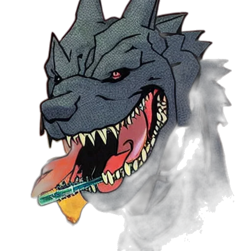 dragon, staff, creature, mask transparent PNG cut-out