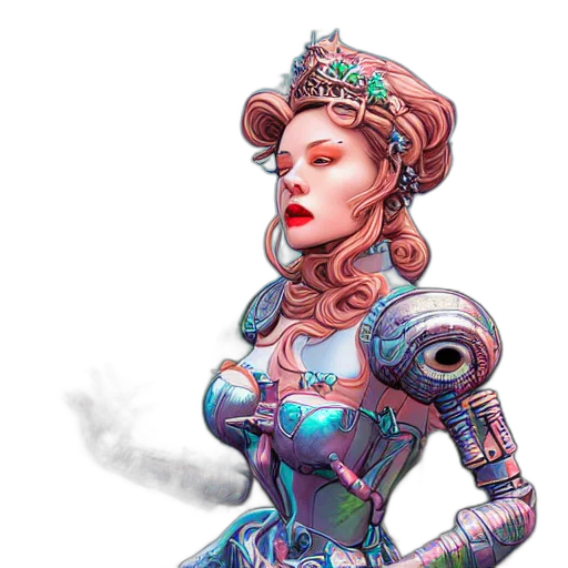 robot, dress, concept art, fantasy art transparent PNG cut-out