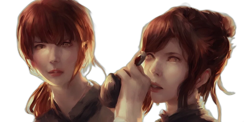 concept art, photorealistic, anime, oil painting transparent PNG cut-out