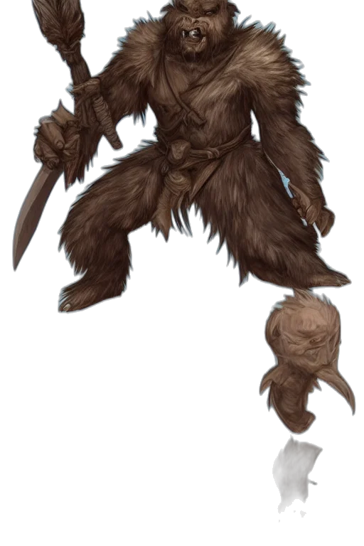 creature, animal, staff, hair transparent PNG cut-out