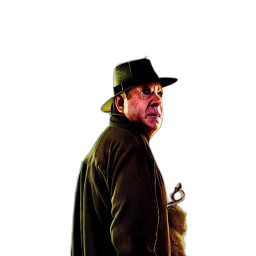 hat, jacket, staff, comic book art transparent PNG cut-out