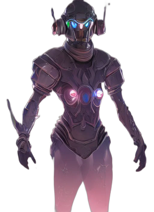 robot, staff, mask, creature transparent PNG cut-out