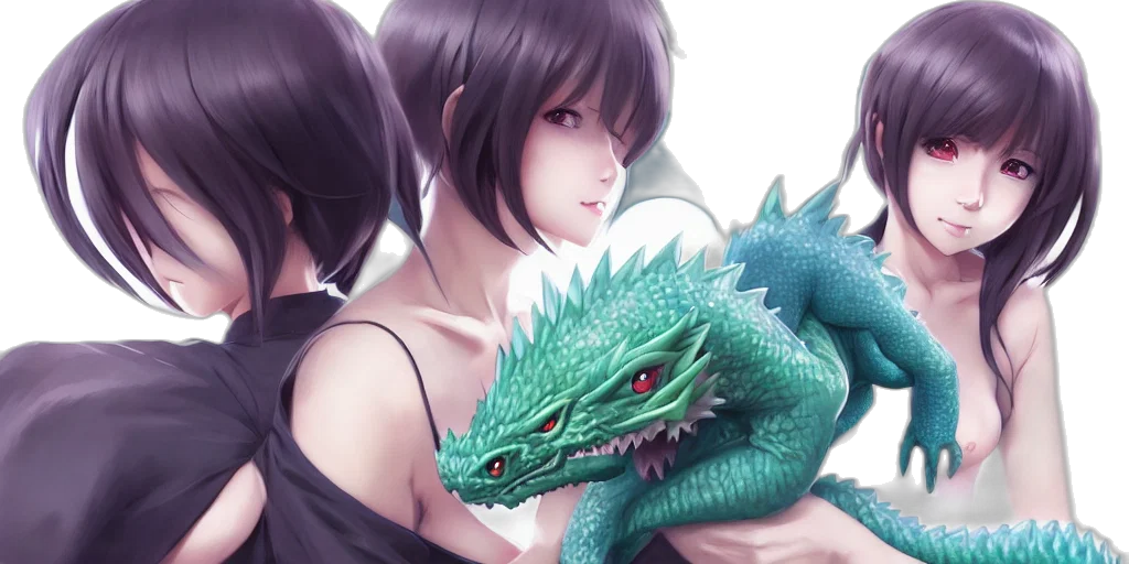 dragon, fantasy art, anime, photorealistic transparent PNG cut-out