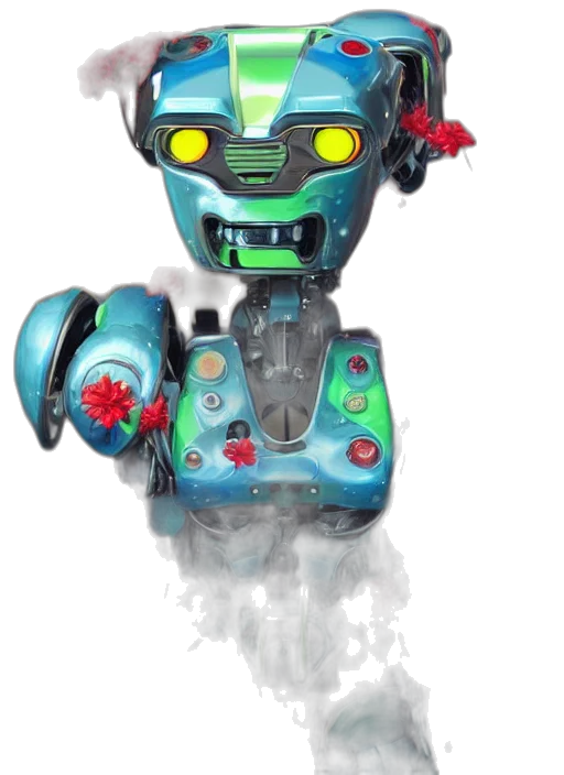 robot, concept art, 3d render, fantasy art transparent PNG cut-out