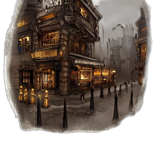 building, umbrella, hat, concept art transparent PNG cut-out