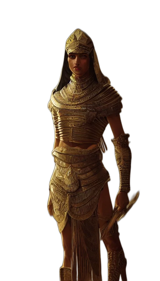 dress, staff, sword, jewelry transparent PNG cut-out