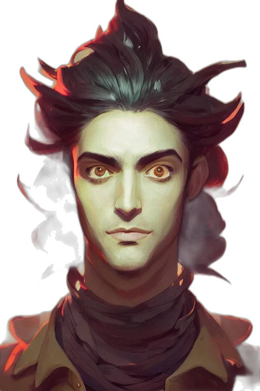 face, mask, dragon, staff transparent PNG cut-out